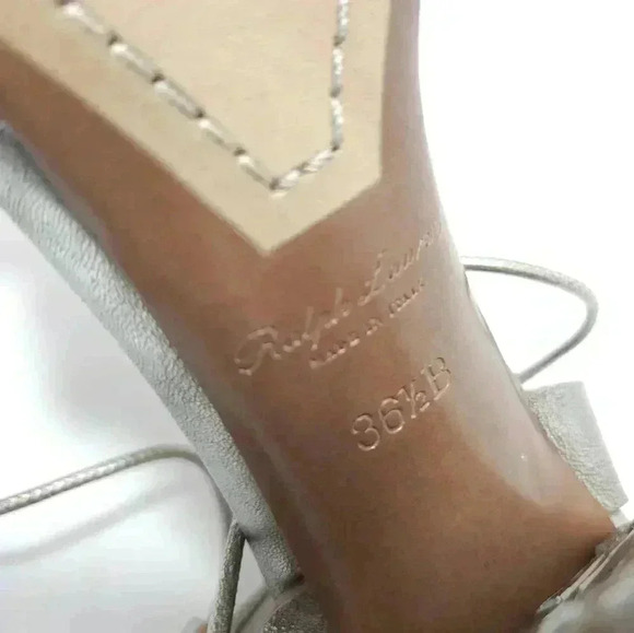 Ralph Lauren Purple Label Womens Heels Sandals Size 36.5 US 6 Metallic NEW Atida - Picture 8 of 8
